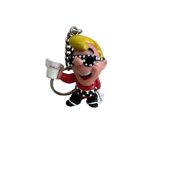 CHECKERS RALLY'S FAST FOOD RESTAURANT ADVERTISING COLLECTOR KEYCHAIN PVC